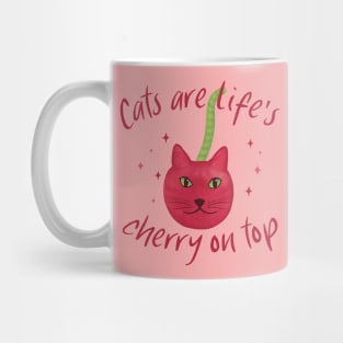 Cats are Life’s Cherry on Top – Cute Cherry Cat Cartoon Mug